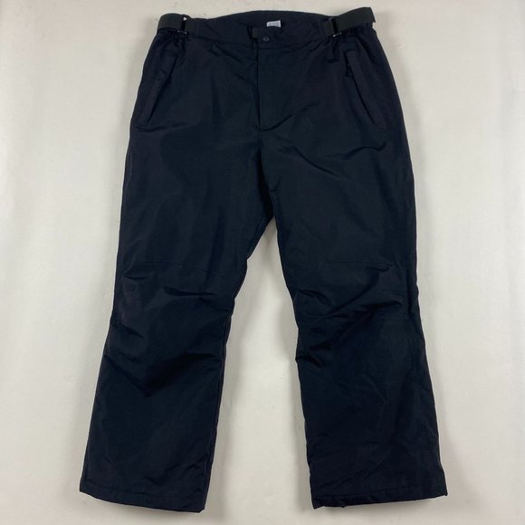 NWOT Lands' End Nylon Snow Pants Mens Size 42 Black Ski Snowboard Large - Picture 1 of 13